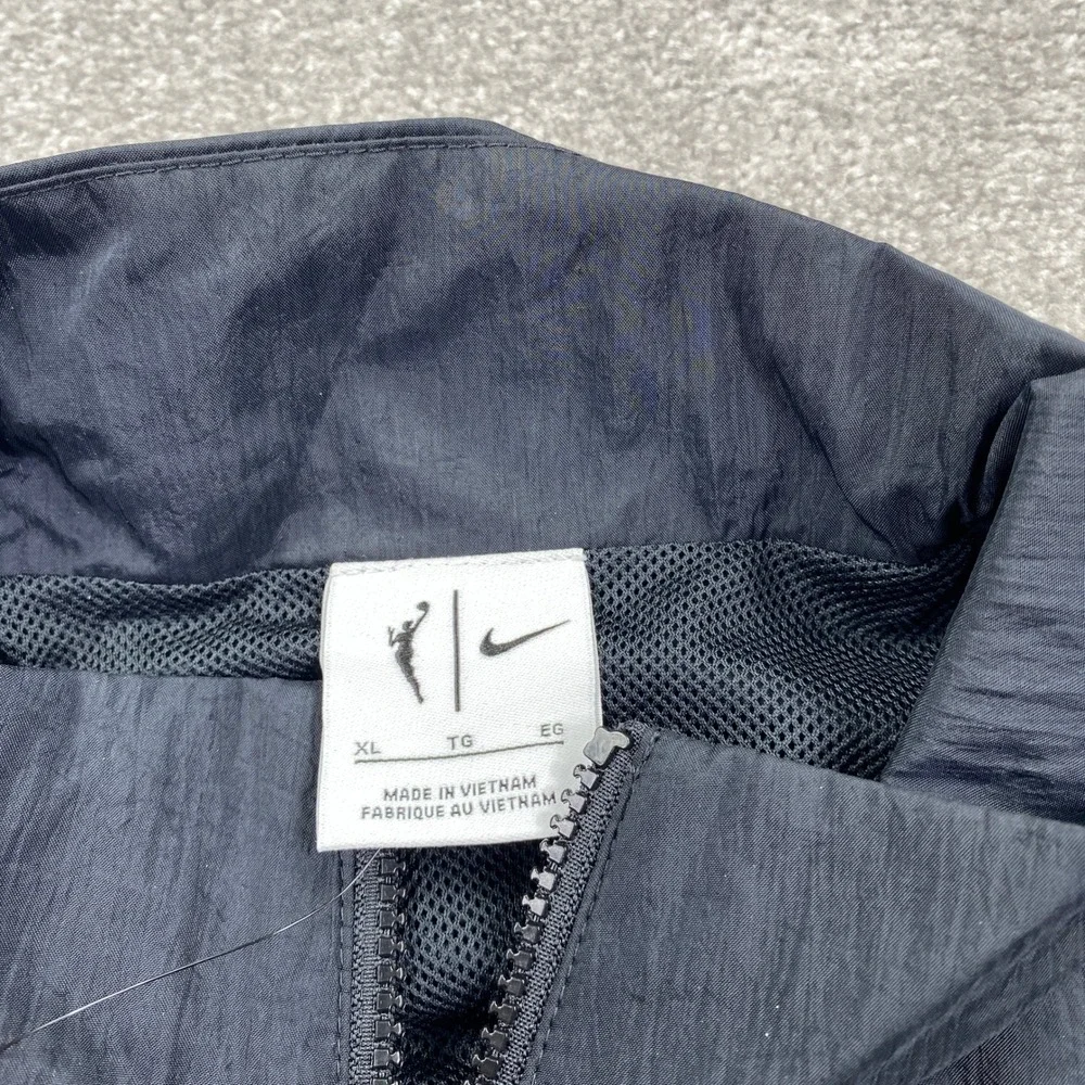 Nike WNBA Track Jacket Womens XL Black Oversized Full Zip Mesh Lined Nylon